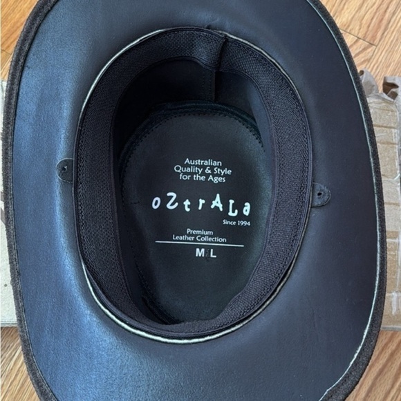 Oztrala Men’s Dark Brown Premium Leather Collection Suede Hat Sz M/L (NWT) - Picture 10 of 10